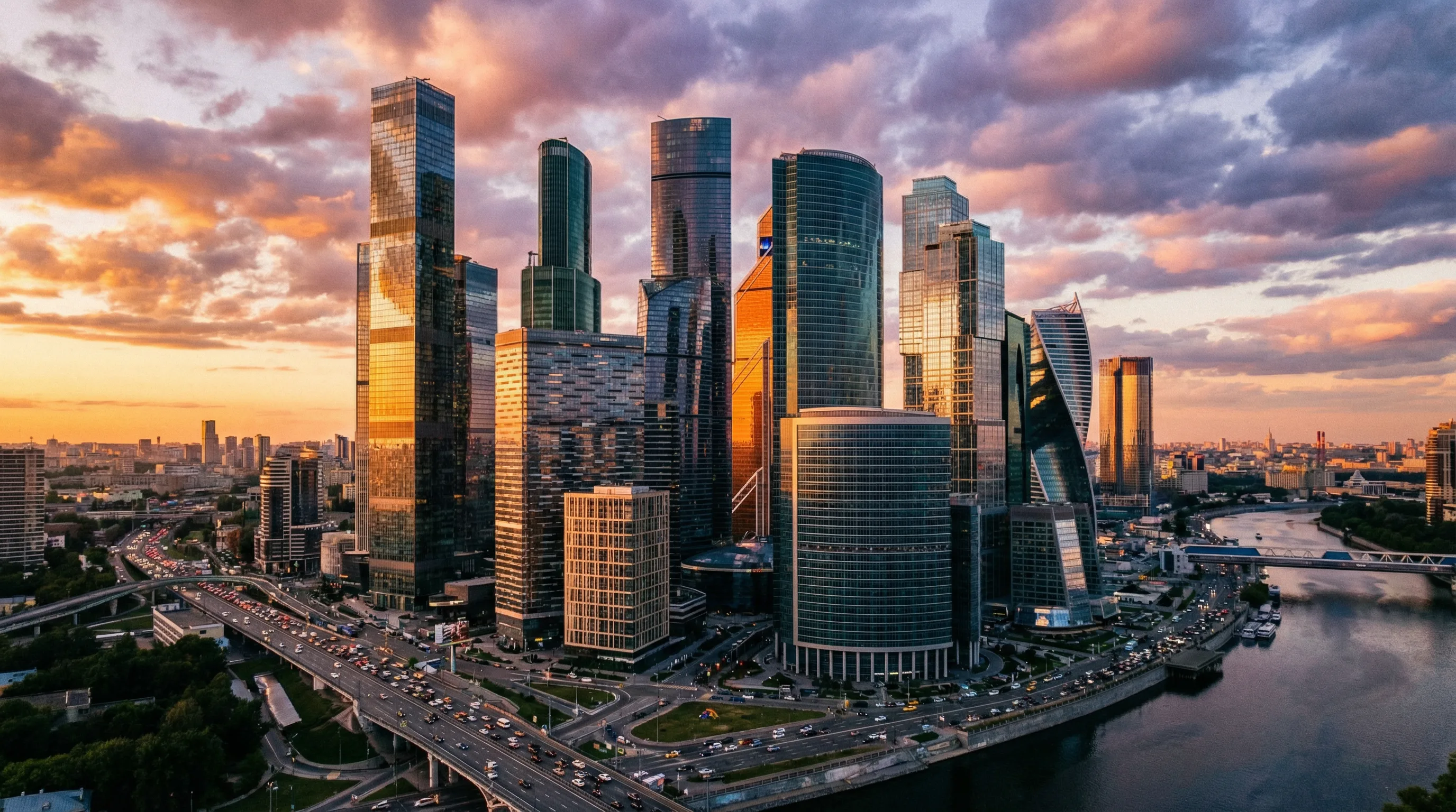 神秘视频精选视频 - 都市黄昏航拍全景